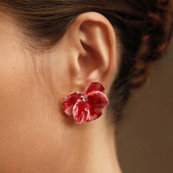 Bohemian flower stud earrings A544 - Picture 1 of 4